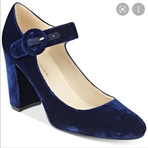 Marc Fisher Shaylie Navy Velvet Heels